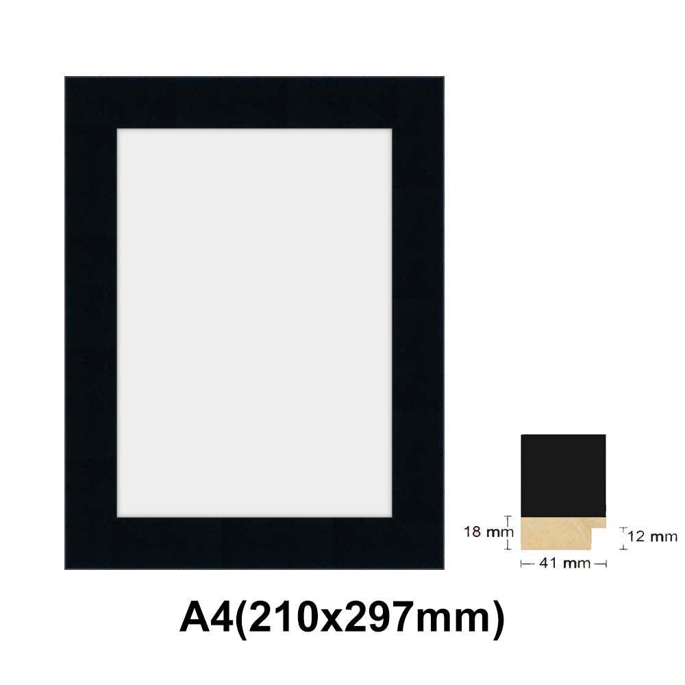 Wooden Black Photo frame, Black Picture Frame, AO, A1, A2, A3, A4 size, 4 styles