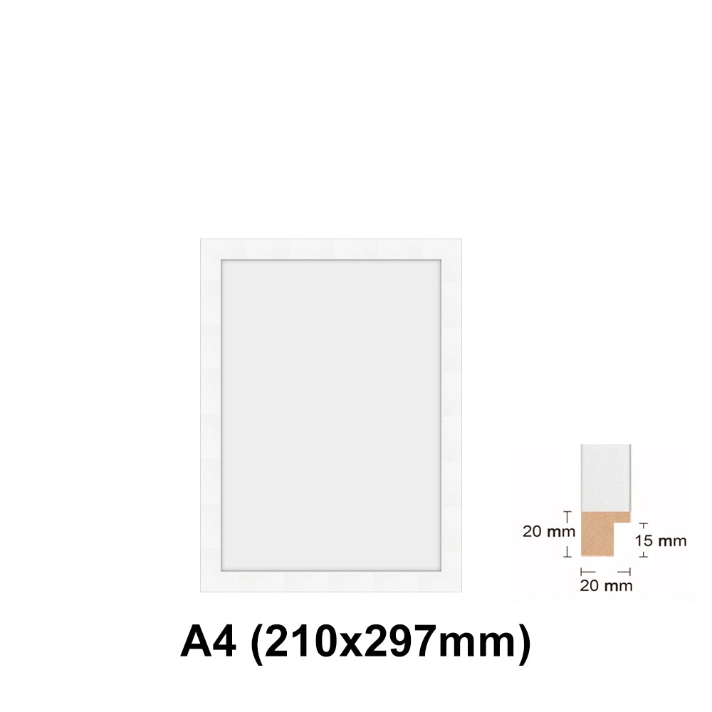 Wooden white Photo frame, White picture frame, AO, A1, A2, A3, A4 size, 4 styles