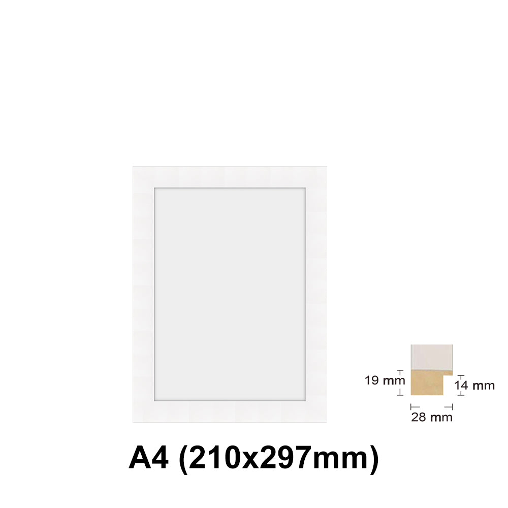 Wooden white Photo frame, White picture frame, AO, A1, A2, A3, A4 size, 4 styles