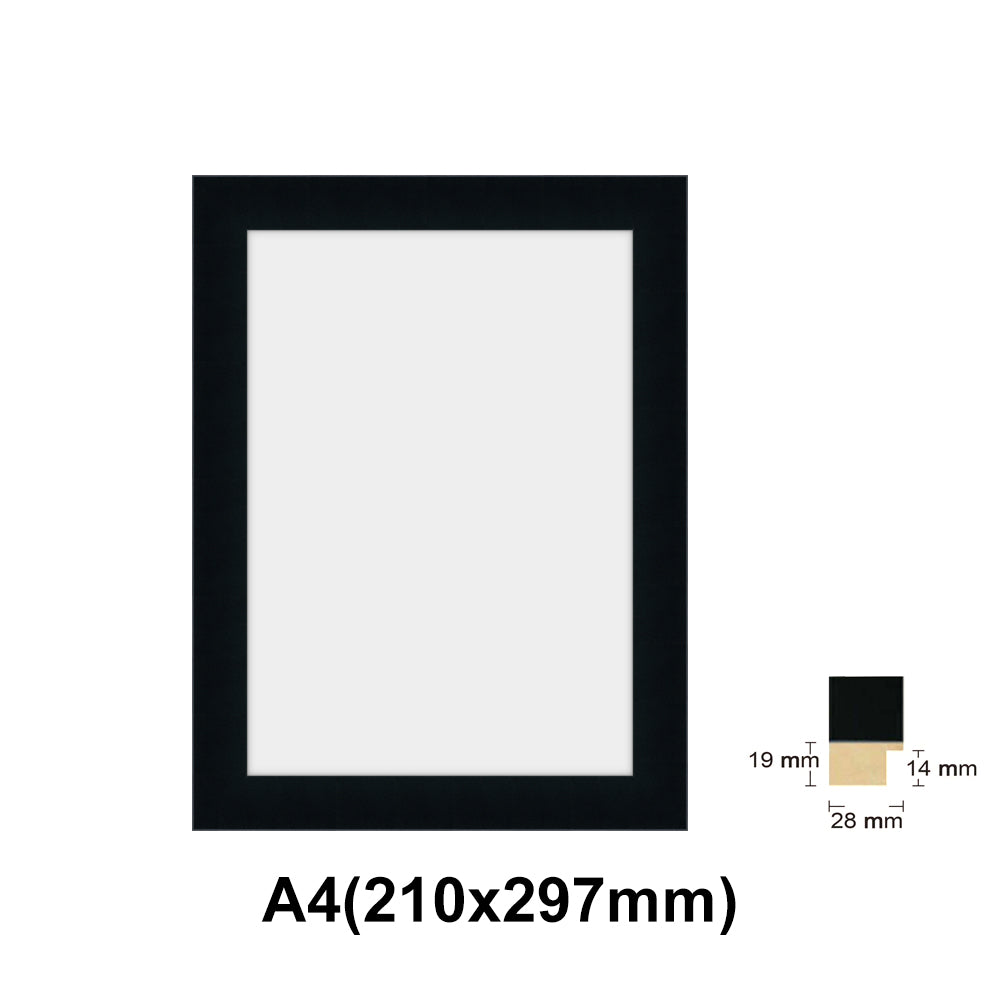 Wooden Black Photo frame, Black Picture Frame, AO, A1, A2, A3, A4 size, 4 styles