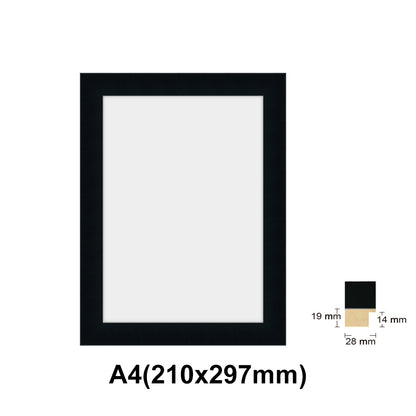 Wooden Black Photo frame, Black Picture Frame, AO, A1, A2, A3, A4 size, 4 styles