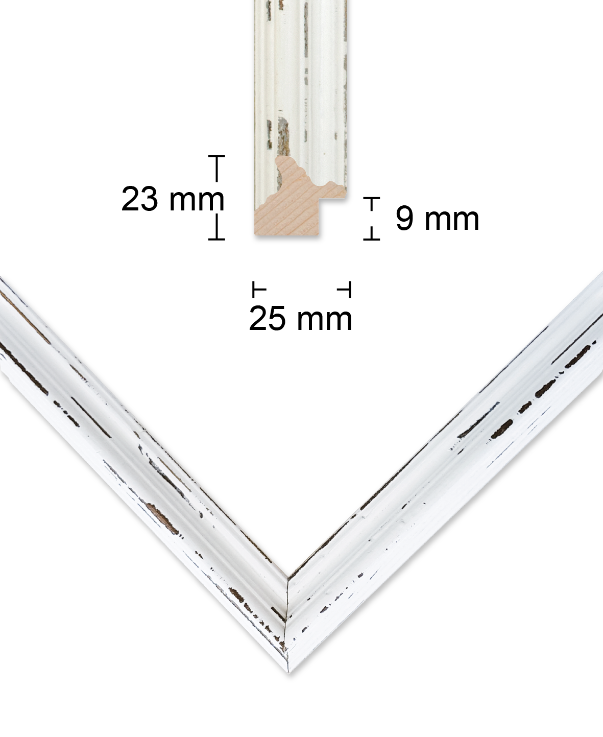 Extra Large Shabby White Washed Photo Frames A2, A1, A0, 18x18", 20x20", 24x24",