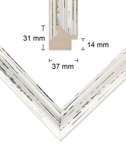 Extra Large Shabby White Washed Photo Frames A2, A1, A0, 18x18", 20x20", 24x24",