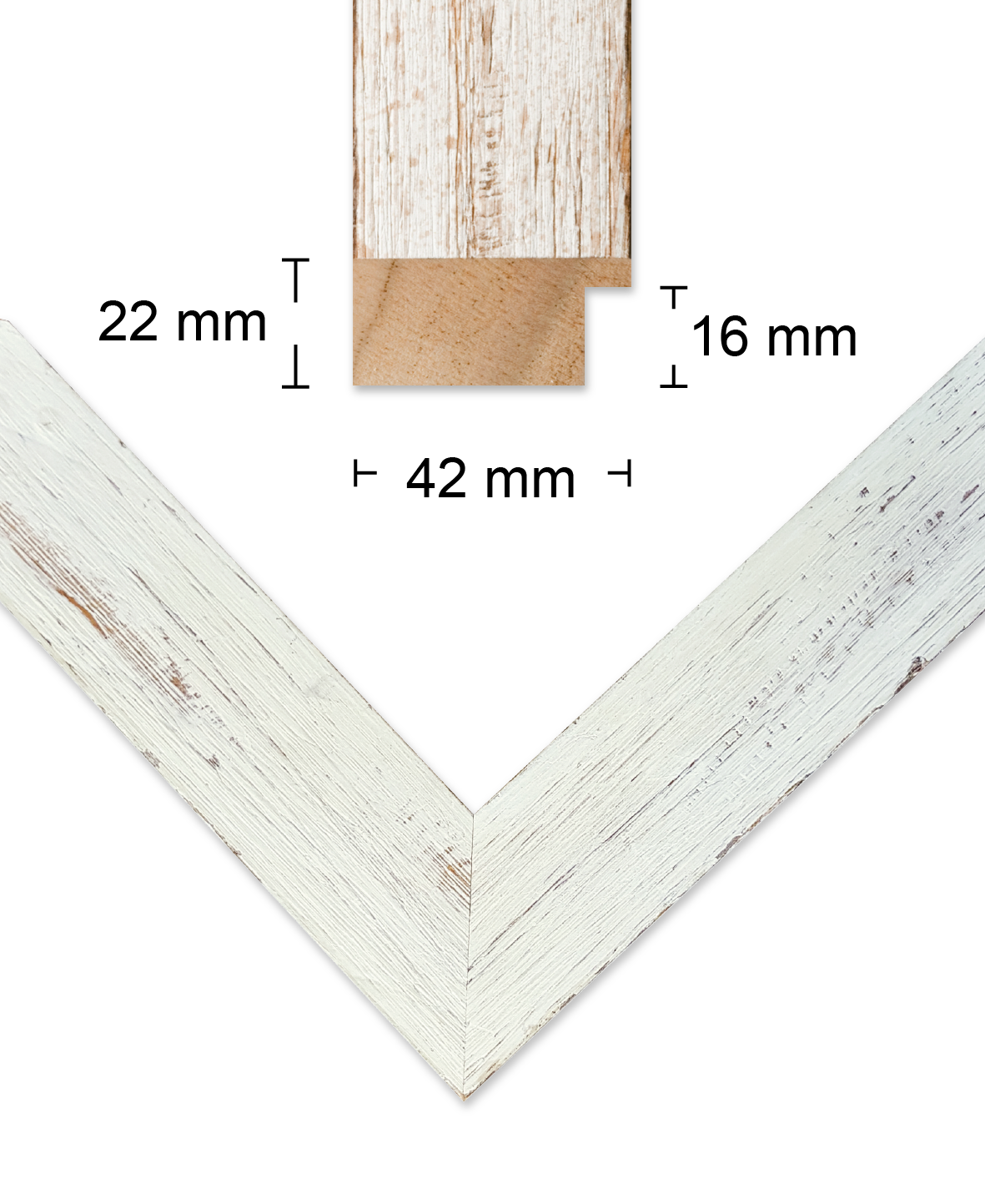 Extra Large Shabby White Washed Photo Frames A2, A1, A0, 18x18", 20x20", 24x24",