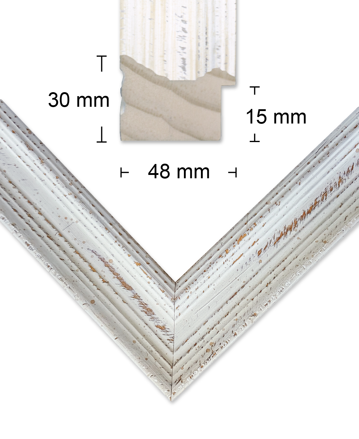 Extra Large Shabby White Washed Photo Frames A2, A1, A0, 18x18", 20x20", 24x24",