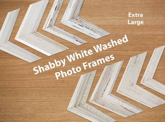 Extra Large Shabby White Washed Photo Frames B3 B2 B1 Size AU Made